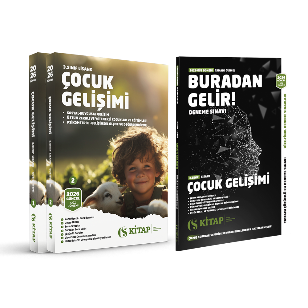 (Özel Set) Çocuk Gelişimi 3. Sınıf Güz 1. 2. Kitap ve Deneme