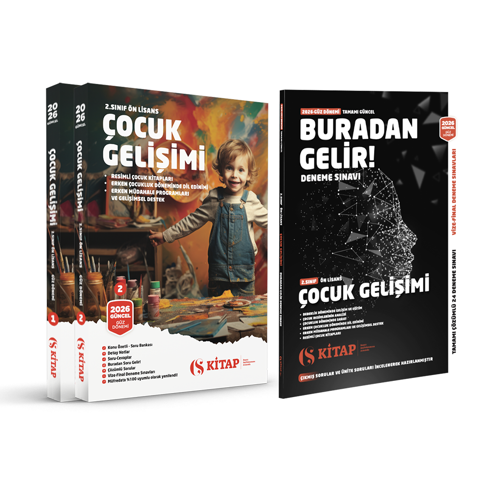 (Özel Set) Çocuk Gelişimi Ön Lisans 2. Sınıf Güz 1. 2. Kitap ve Deneme