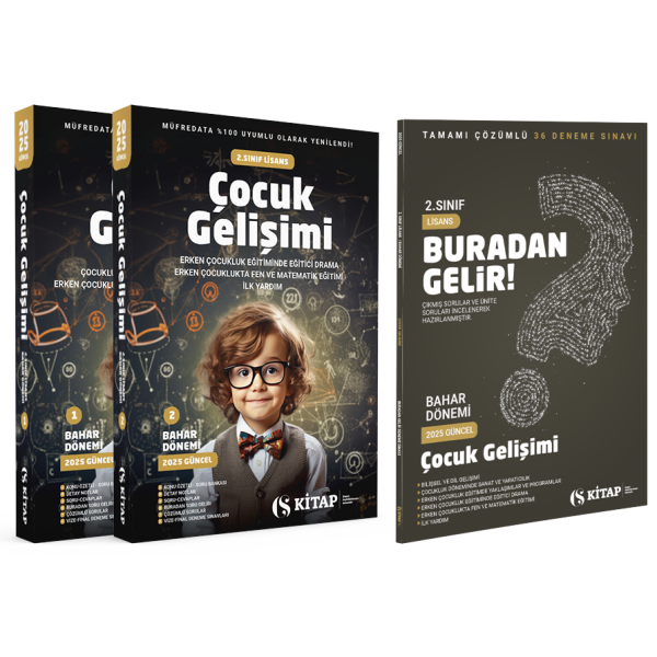 (Özel Set) Çocuk Gelişimi 2. Sınıf Bahar 1. 2. Kitap ve Deneme